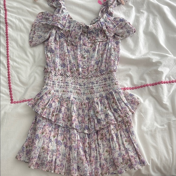 LoveShackFancy Lavender Floral Dress - Picture 1 of 2